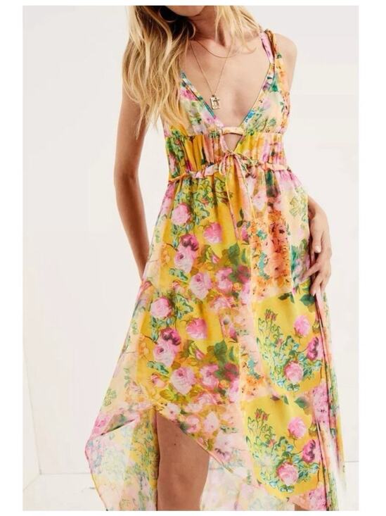 For Love & Lemons Dresses & Skirts - New For Love & Lemons Women's Madison Floral Maxi Dress Multicolor Size Large